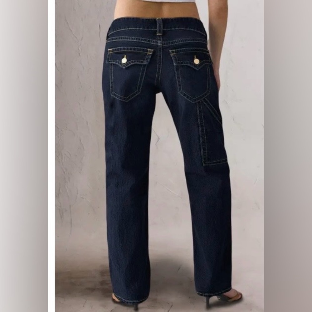 Flamingals Dark Wash Multi Pocket Mid Rise Straight Leg Jeans